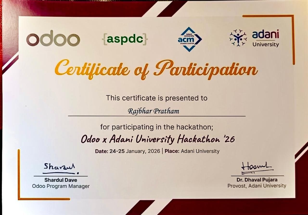 Odoo x Adani Hackathon 2026